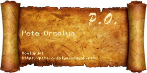 Pete Orsolya névjegykártya